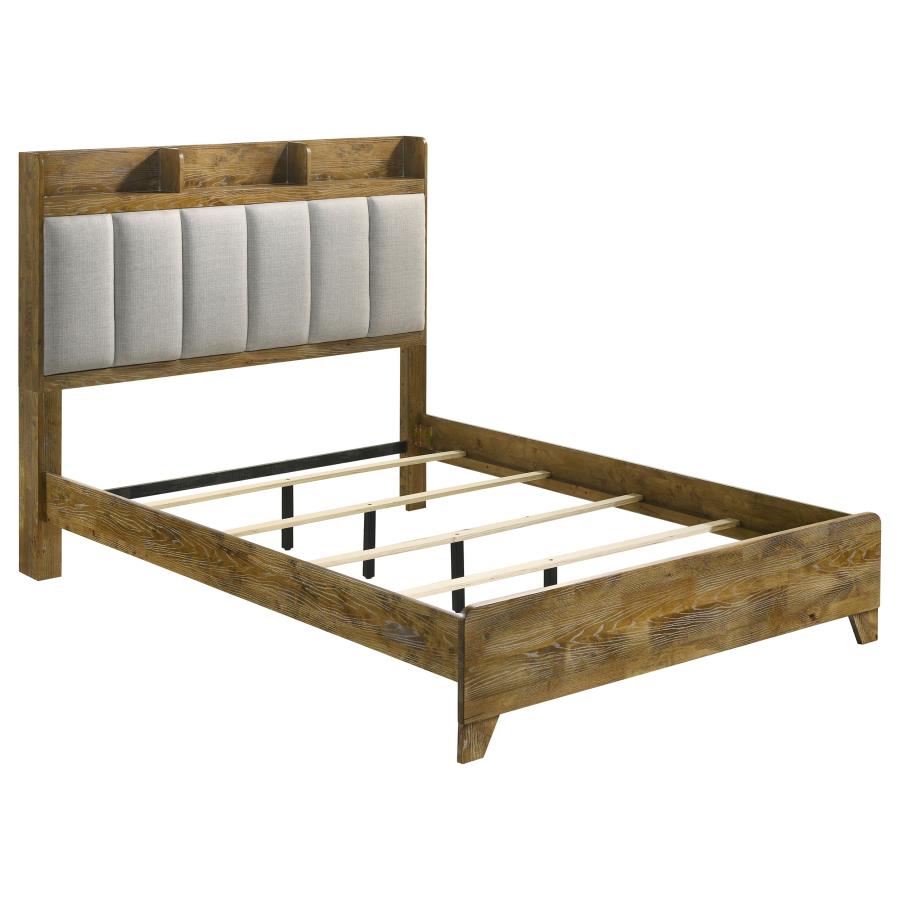 (image for) Henderson 57-inch Queen Bookcase Panel Bed Medium Oak