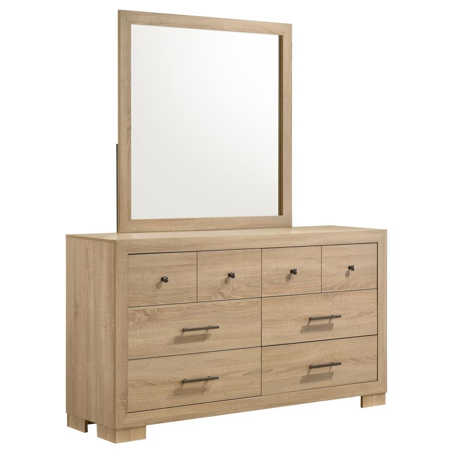 (image for) Arielle Dresser and Mirror Set with Mixed Hardware Light Oak