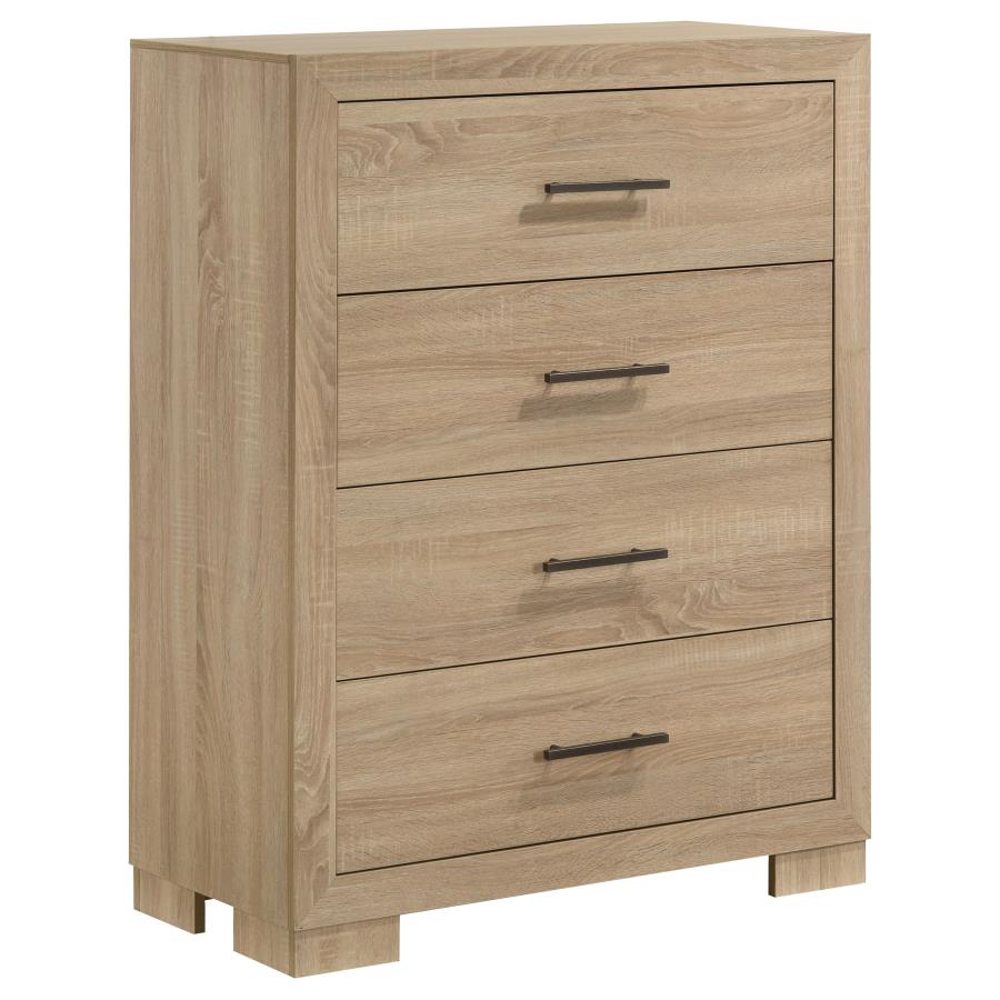 (image for) Arielle 4-Drawer Bedroom Chest with Framed Fronts Light Oak