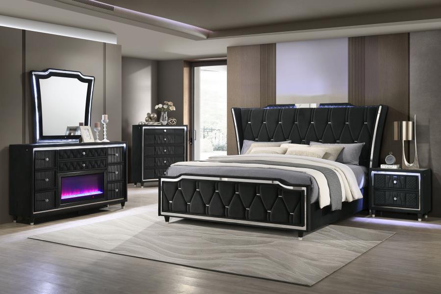 (image for) Lorient 5-piece Eastern King Bedroom Set Black