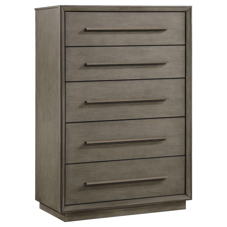 (image for) Durango 5-drawer Bedroom Chest Taupe Oak