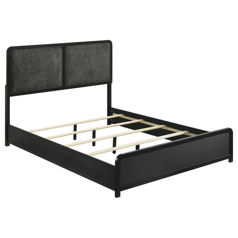 (image for) Cavelle 51-inch Upholstered Eastern King Panel Bed Black