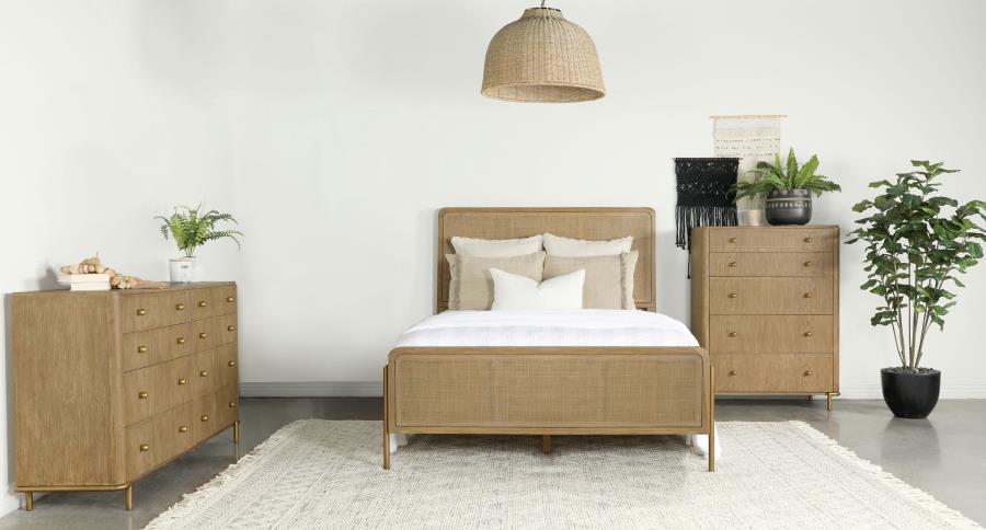 (image for) Arini 3-piece Queen Bedroom Set Sand Wash and Natural Cane