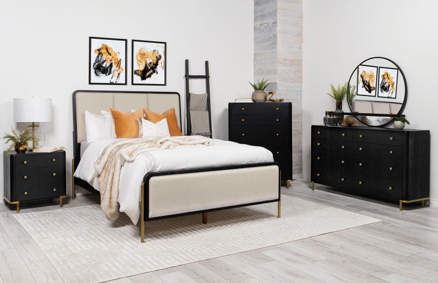 (image for) Arini 5-piece California King Bedroom Set Cream and Black