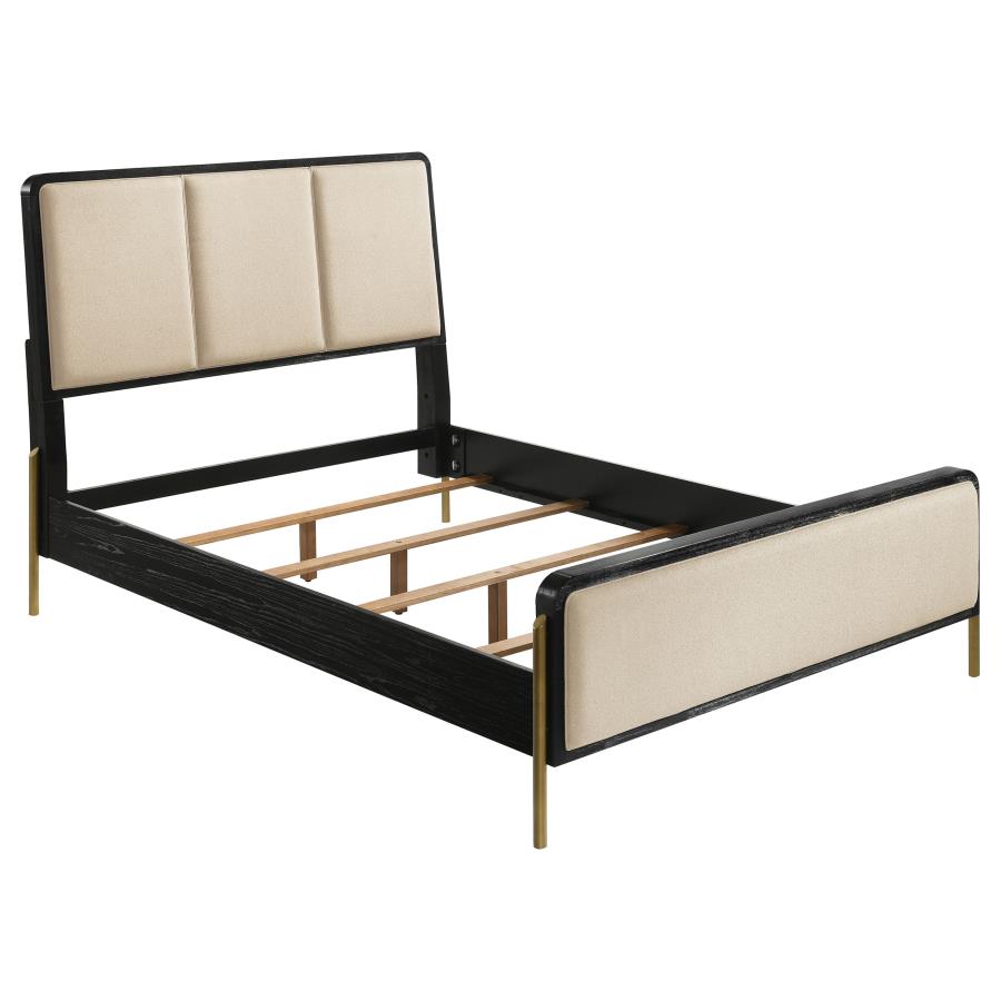 (image for) Arini 56-inch Queen Panel Bed Cream and Black