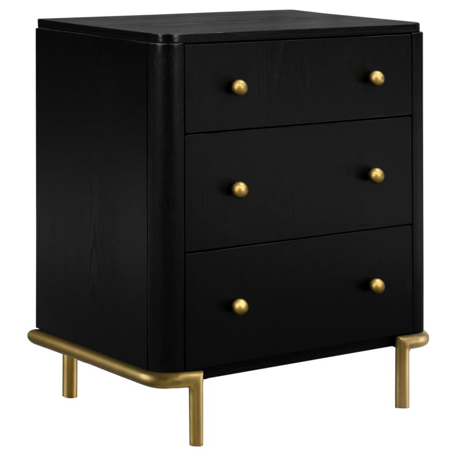 (image for) Arini 3-drawer Nightstand Black