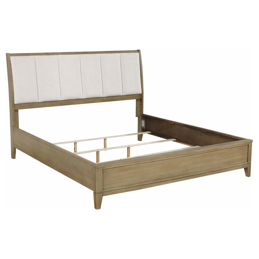 (image for) Granada Upholstered Eastern King Panel Bed Natural Pine