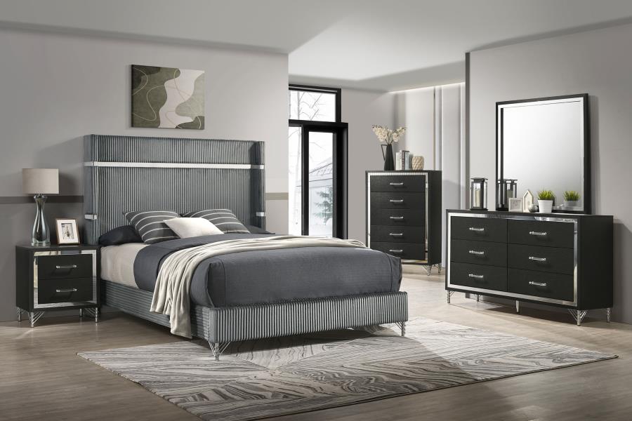(image for) Lucia 5-piece Queen Bedroom Set Grey and Black
