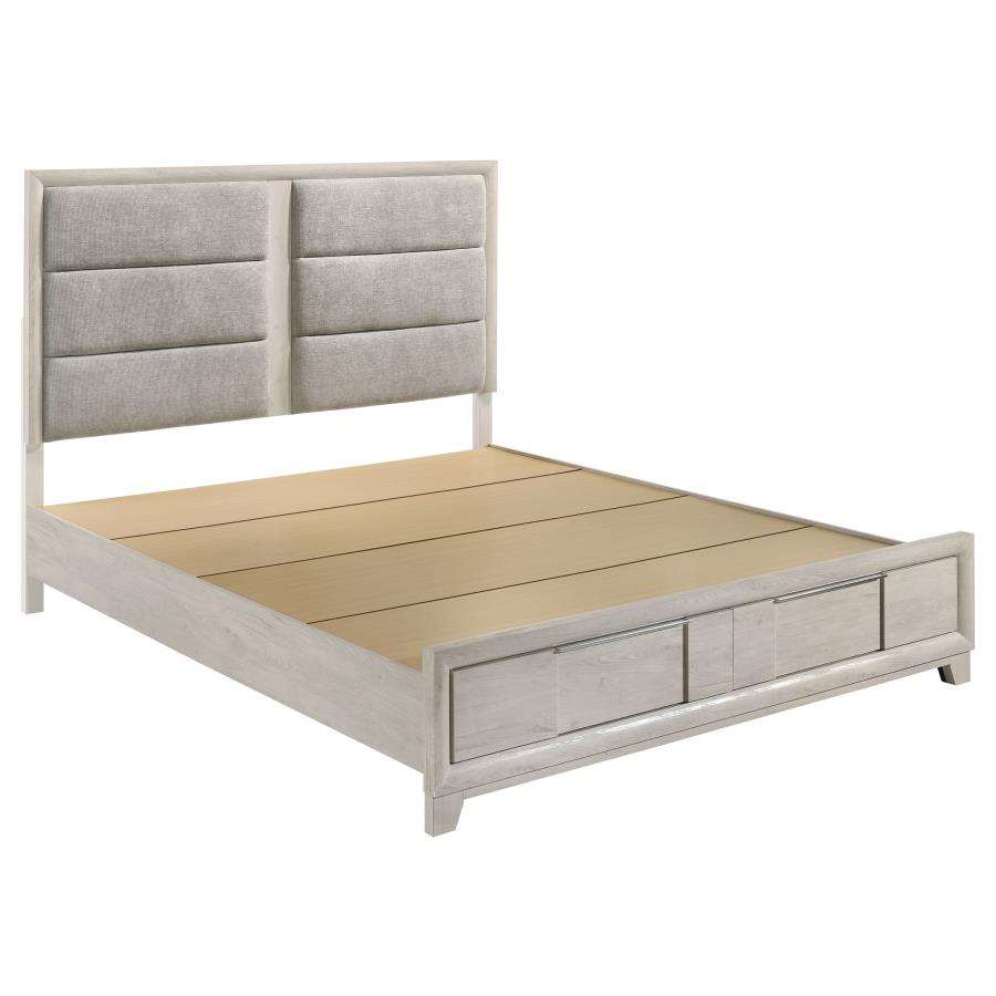 (image for) Farre Eastern King Upholstered Storage Platform Bed Washed Grey