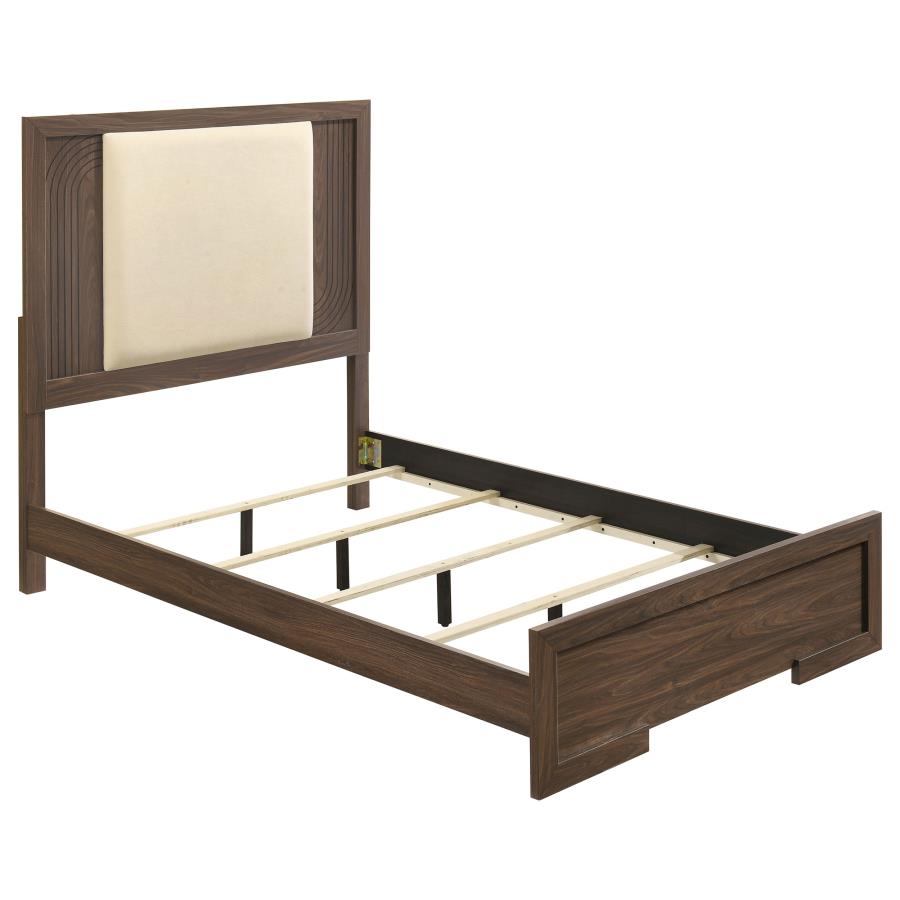 (image for) Etienne Full Velvet Upholstered Panel Bed Walnut