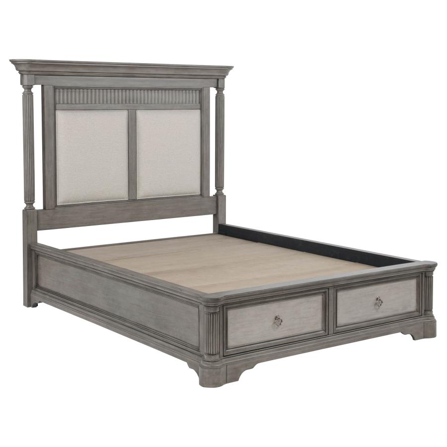 (image for) Cresswell Eastern King Upholstered Storage Platform Bed Weathered Taupe