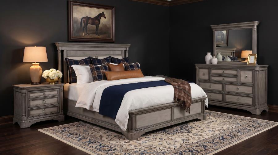 (image for) Cresswell 4-piece Queen Bedroom Set Weathered Taupe