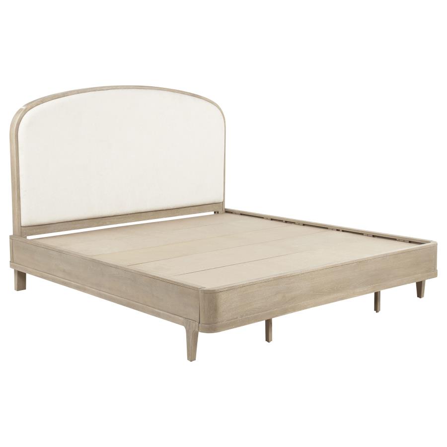(image for) Lucaire Eastern King Upholstered Panel Bed Sandstone