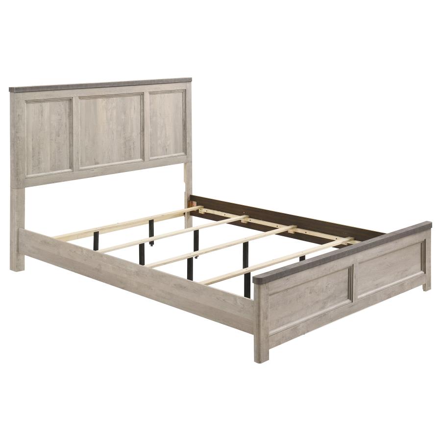 (image for) Nevado Farmhouse Eastern King Panel Bed Grey and Weathered Taupe