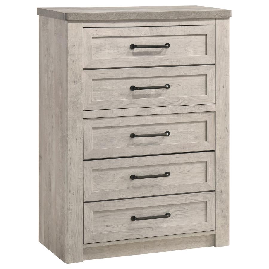 (image for) Nevado Farmhouse 5-Drawer Chest Grey and Weathered Taupe