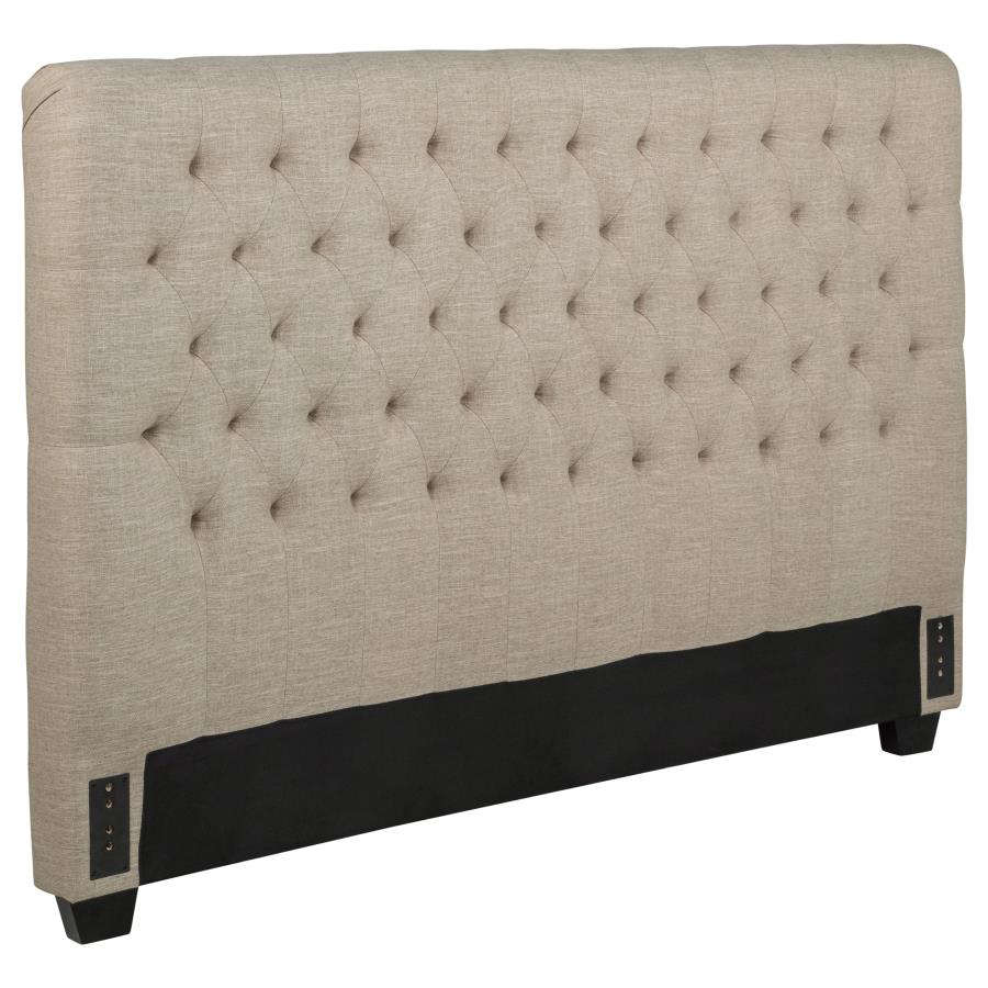 (image for) Chloe Upholstered California King Panel Headboard Oatmeal