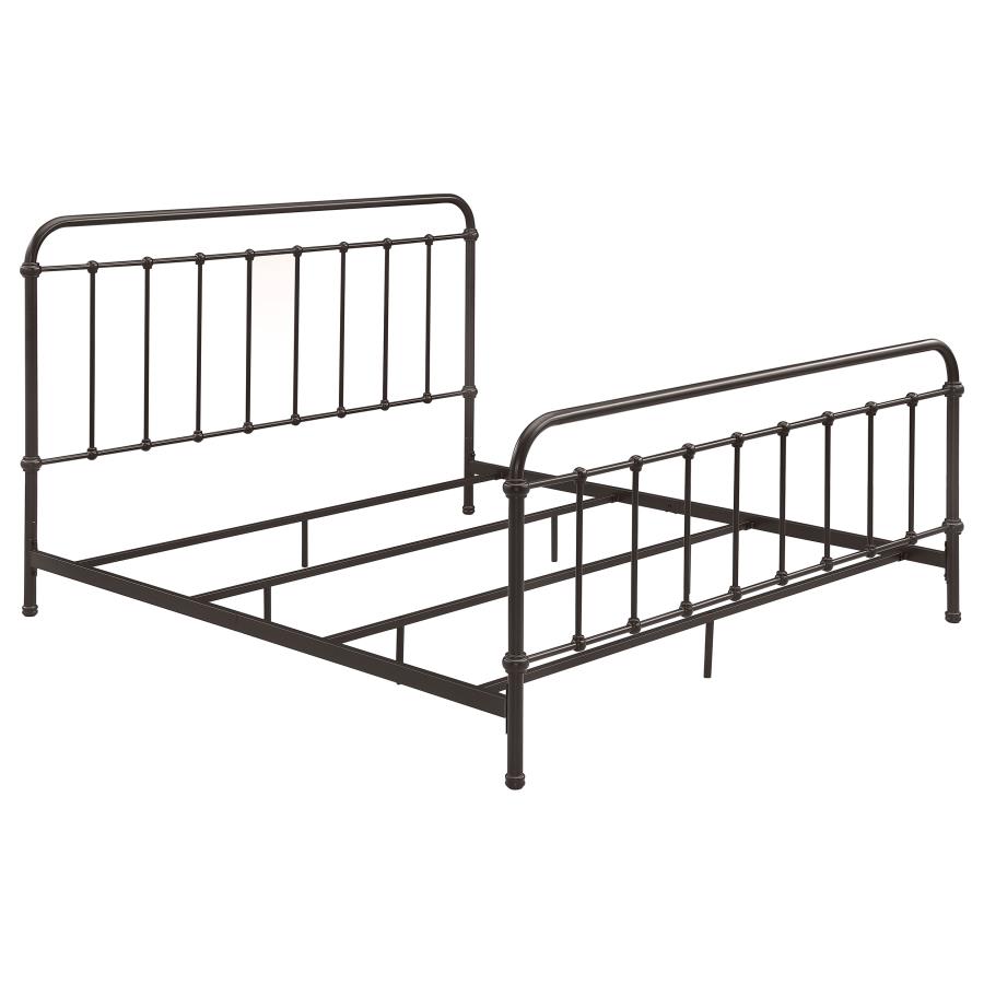 (image for) Livingston Metal Eastern King Open Frame Bed Dark Bronze