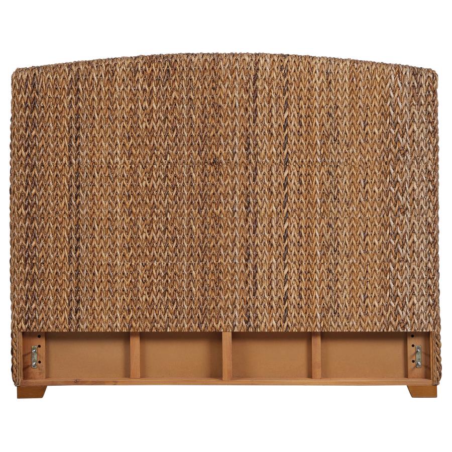 (image for) Laughton Woven Banana Leaf California King Headboard Amber