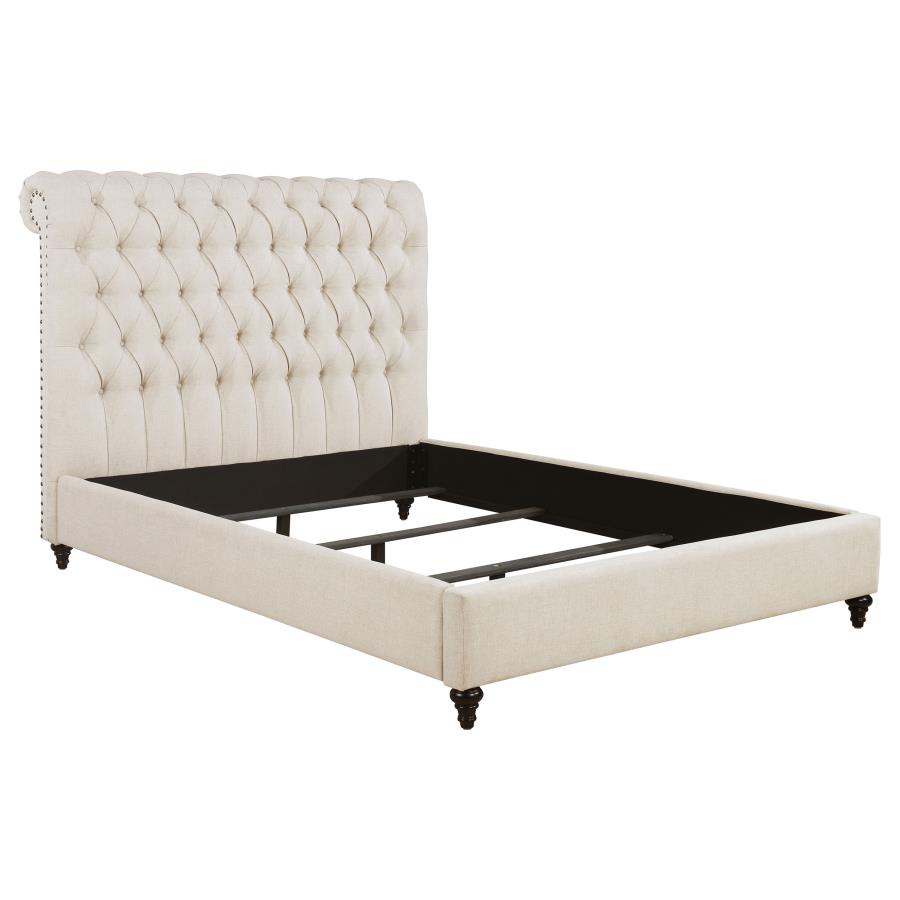 (image for) Devon 57-inch Upholstered California King Panel Bed Beige