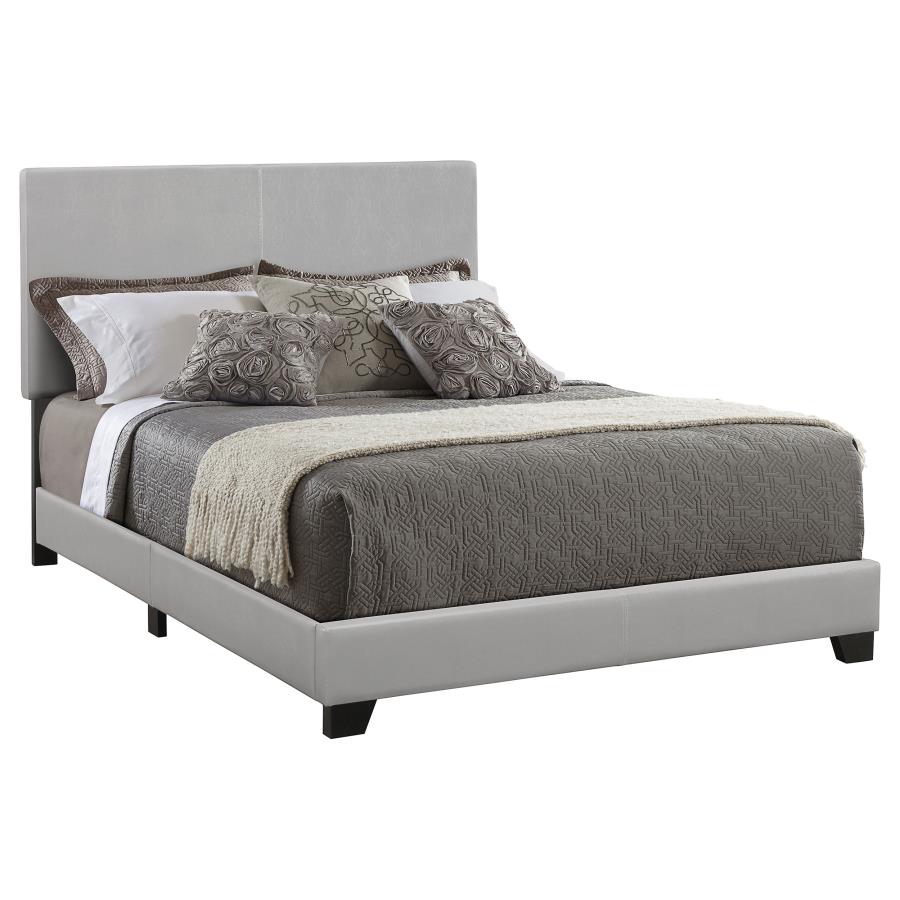 (image for) Dorian Faux Leather Upholstered Queen Panel Bed Grey