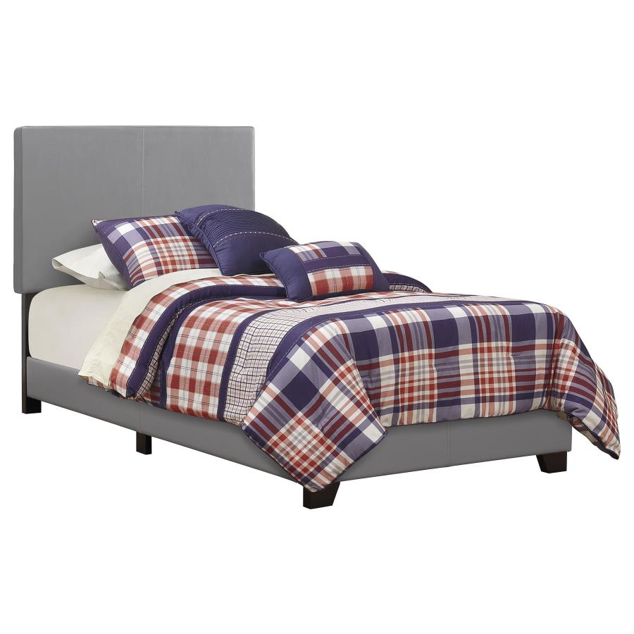 (image for) Dorian Faux Leather Upholstered Twin Panel Bed Grey