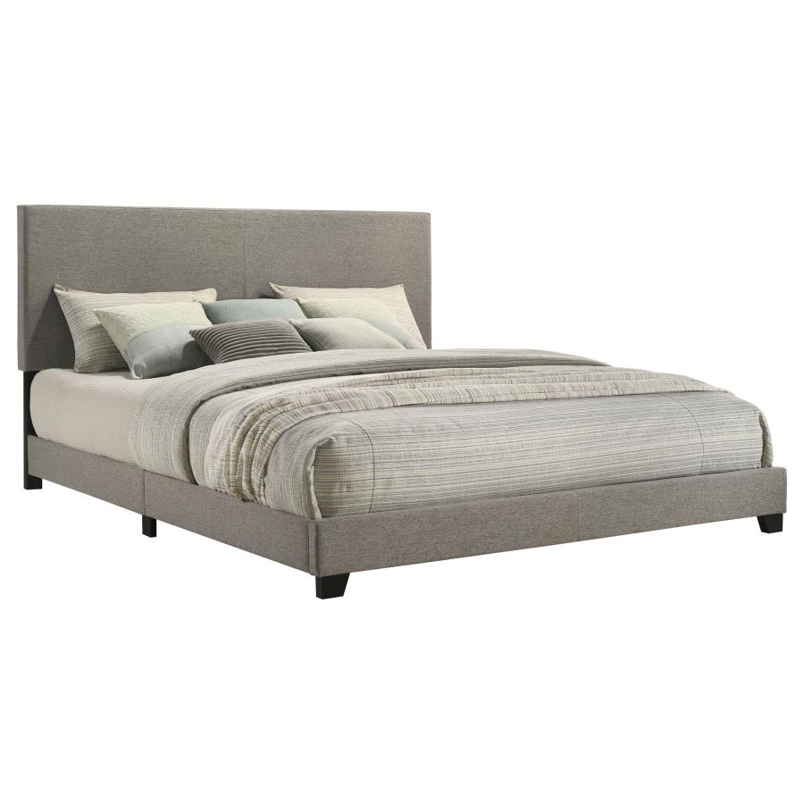 (image for) Dorian Fabric Upholstered Eastern King Panel Bed Taupe