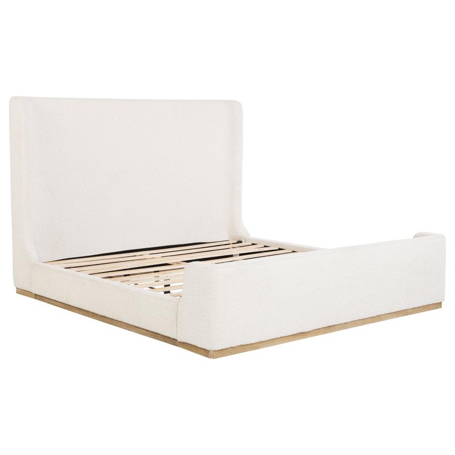 (image for) Nala Eastern King Bouclé Upholstered Platform Bed Cream