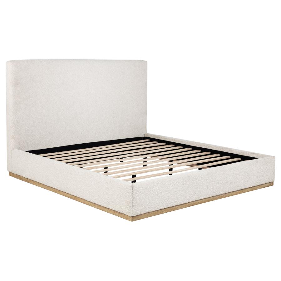 (image for) Knox Eastern King Bouclé Upholstered Platform Bed Cream