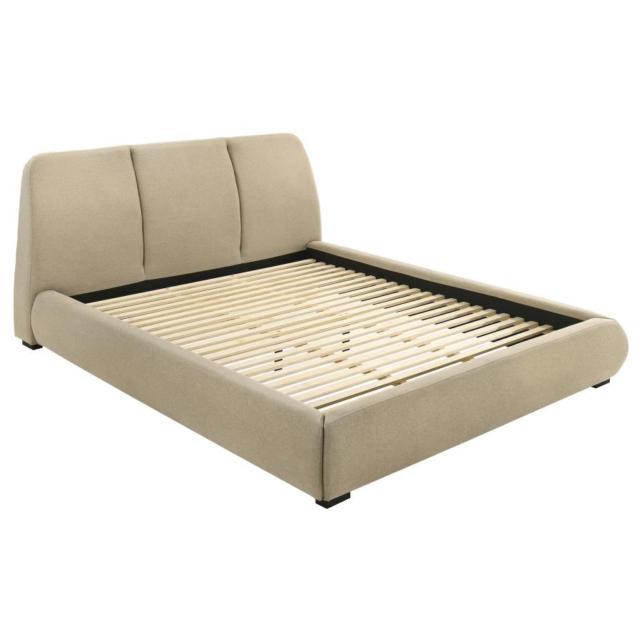 (image for) Mokena 46-inch Upholstered California King Platform Bed Brown