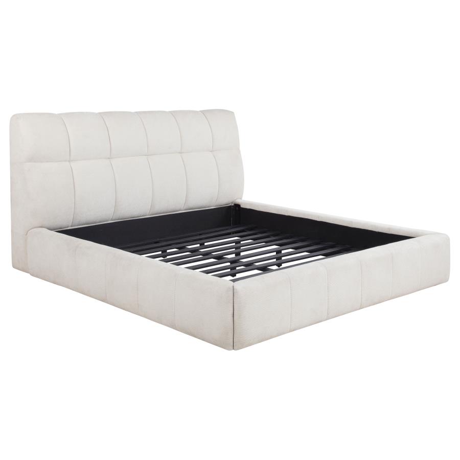 (image for) Nollet 48-inch Upholstered California King Platform Bed Cream
