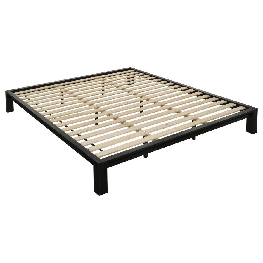 (image for) Gislen Eastern King Easy Assembly Wood Platform Bed Black