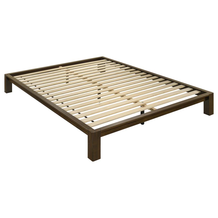 (image for) Gislen Full Easy Assembly Wood Platform Bed Walnut