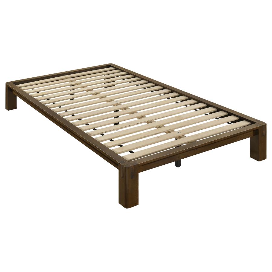 (image for) Gislen Twin Easy Assembly Wood Platform Bed Walnut