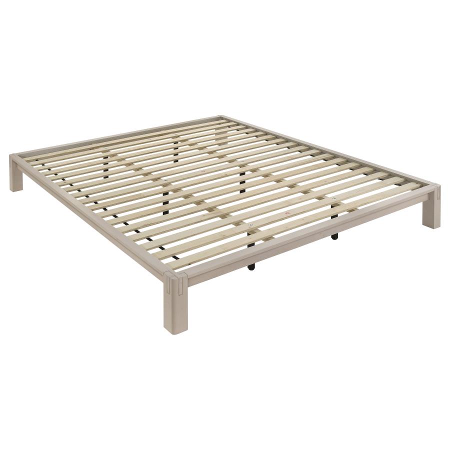 (image for) Gislen Eastern King Easy Assembly Wood Platform Bed White