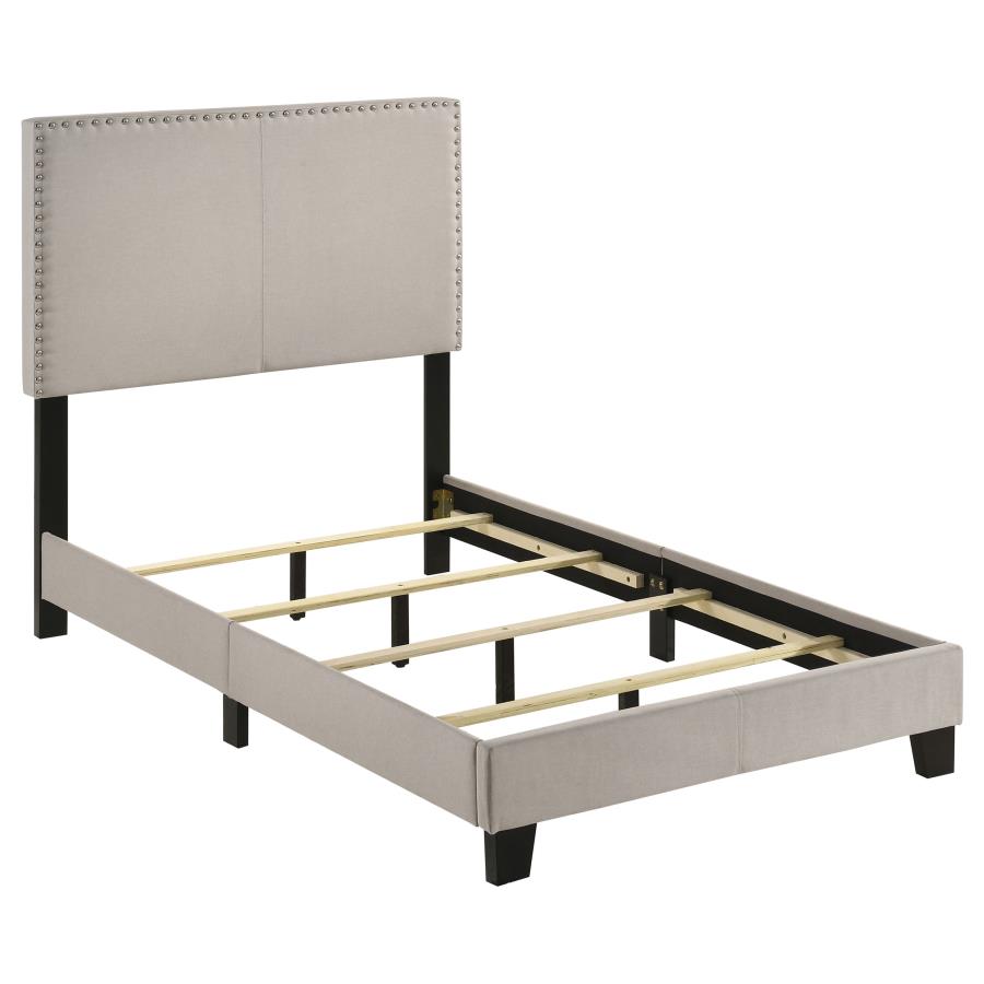 (image for) Boyd Upholstered Twin Panel Bed Ivory