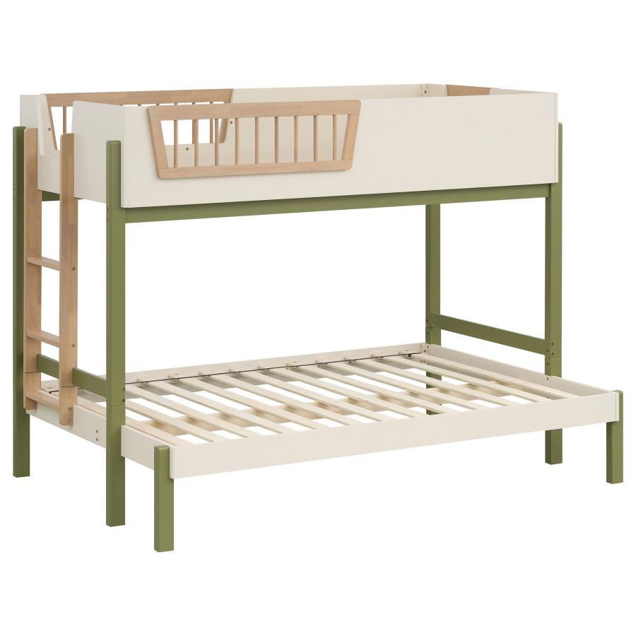 (image for) Evren Twin-over-Full Bunk Bed with Ladder Tri-Tone