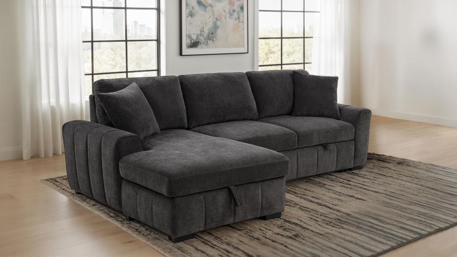 (image for) Pastrana Upholstered Sleeper Sectional Sofa LAF Chaise Grey