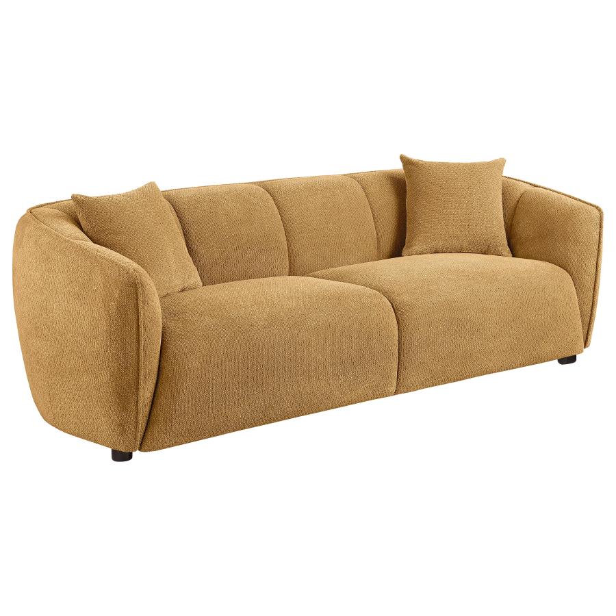 (image for) Aleisha Fabric Upholstered Sofa Mustard Yellow