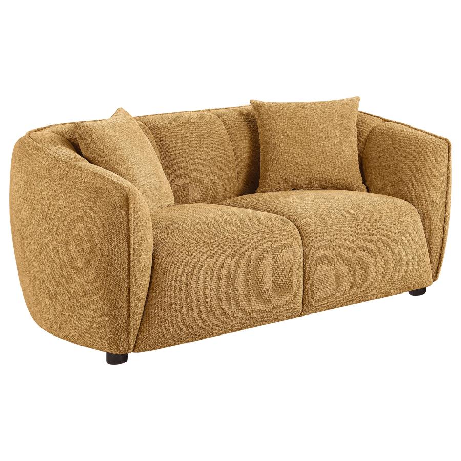 (image for) Aleisha Fabric Upholstered Loveseat Mustard Yellow