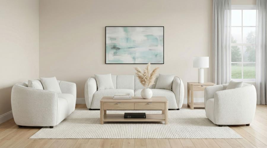 (image for) Aleisha 3-piece Fabric Upholstered Sofa Set Sand