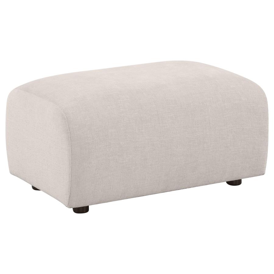 (image for) Burnett Chenille Upholstered Ottoman Ivory