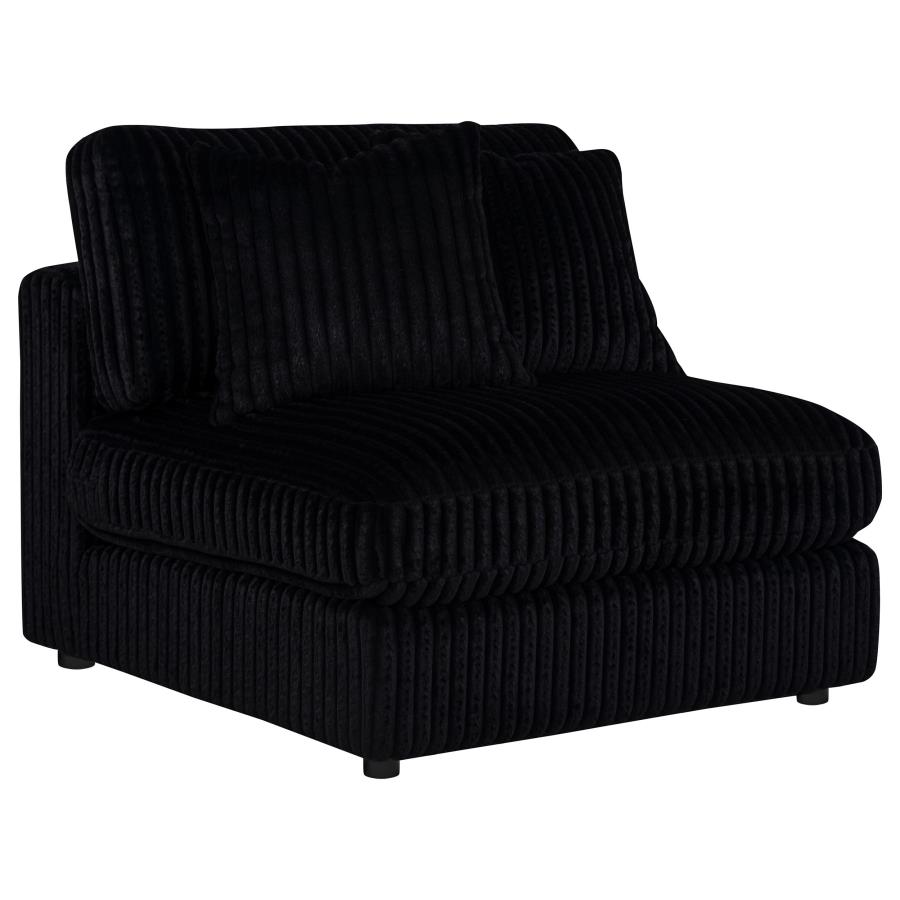 (image for) Blaine Corduroy Armless Chair with Reversible Cushions Black