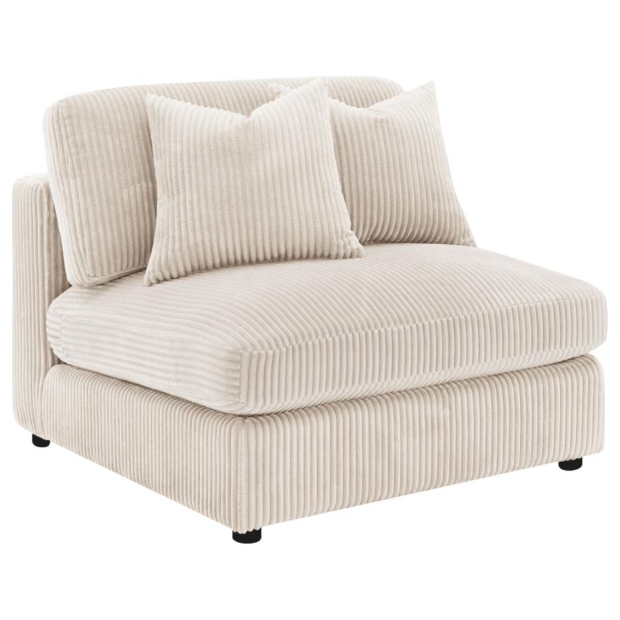 (image for) Blaine Corduroy Armless Chair with Reversible Cushions Sand
