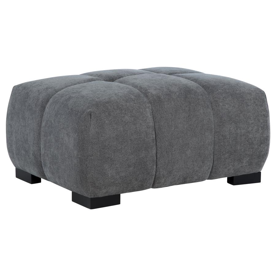 (image for) Octavia Tufted Upholstered Rectangular Ottoman Charcoal Grey