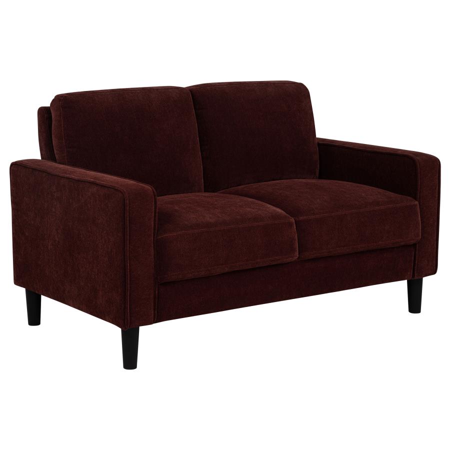 (image for) Ruth Fabric Upholstered Track Arm Loveseat Rust Red