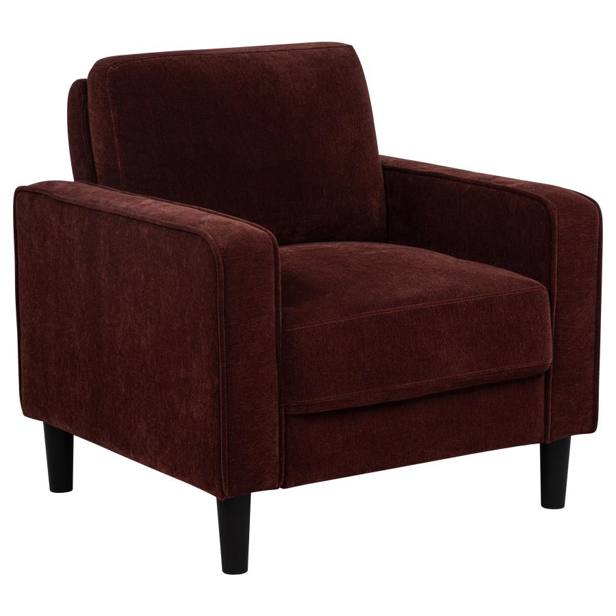(image for) Ruth Fabric Upholstered Track Arm Accent Chair Rust Red