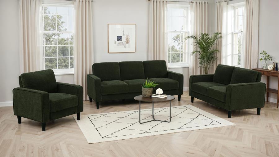 (image for) Ruth 3-piece Fabric Upholstered Track Arm Sofa Matcha Green