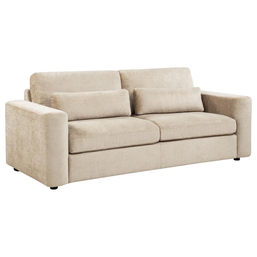 (image for) Amador Chenille Upholstered Track Arm Sofa Camel