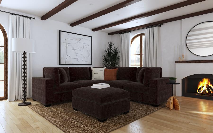 (image for) Lakeview 6-piece Upholstered Modular Sectional Chocolate