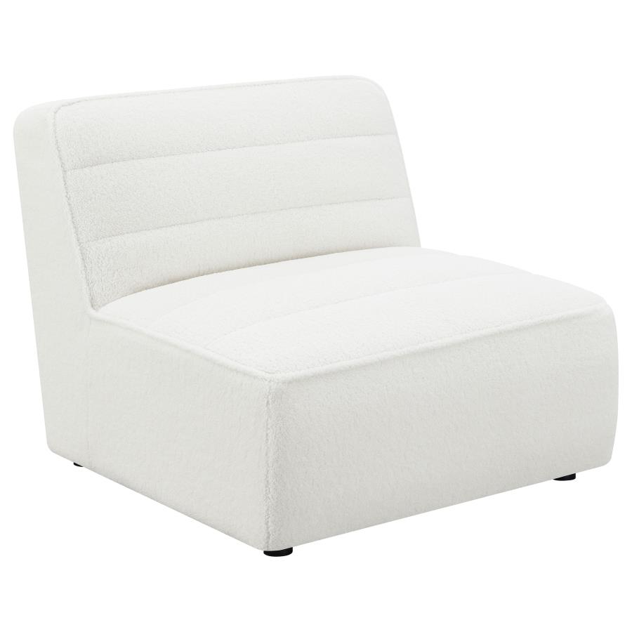 (image for) Sunny Upholstered Armless Chair Ivory Sherpa